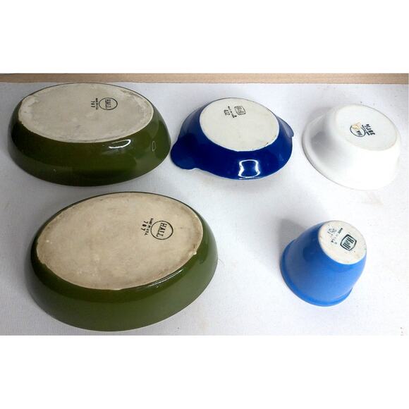 Vintage Hall Baking Dish Custard Cup Au Gratin Assorted SET OF 5 - Picture 2 of 7